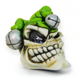 Bone Jester Skull Green Hat